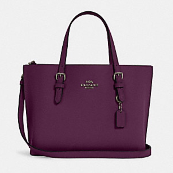 Coach Handbags - COACH LEATHER Mollie Tote 25 In Gorgeous BOYSENBERRY Color - NWT!
